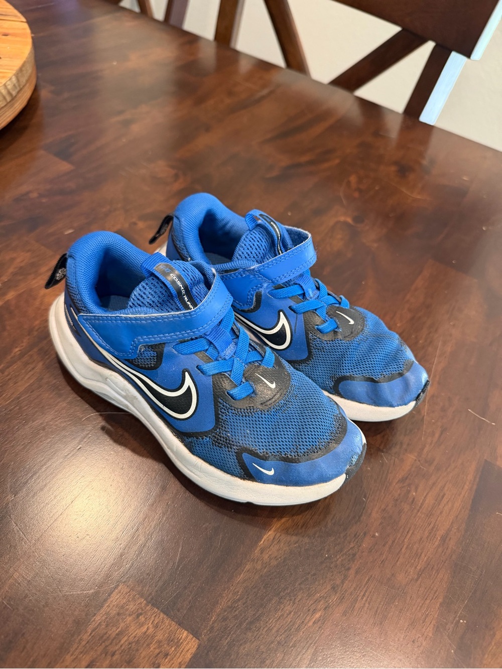 Nike Boys' Royal Blue and Black Velcro Athletic Sneakers